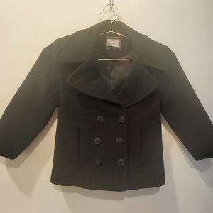 Black wool kid's coat
